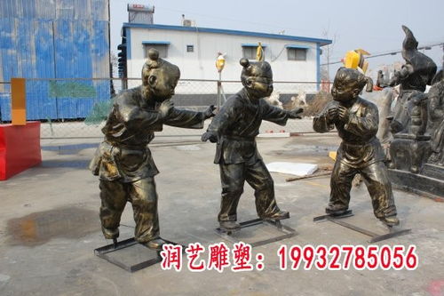 玩四方块儿童铜雕 赤峰铜雕雕塑儿童加工厂