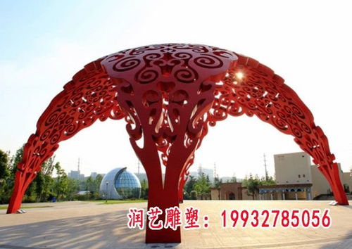 不锈钢心形拱门景观雕塑 赣州白钢拱门雕塑制作厂