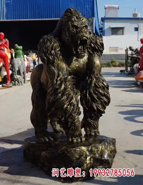 校园猩猩铜雕 青岛猩猩红铜雕塑制作厂